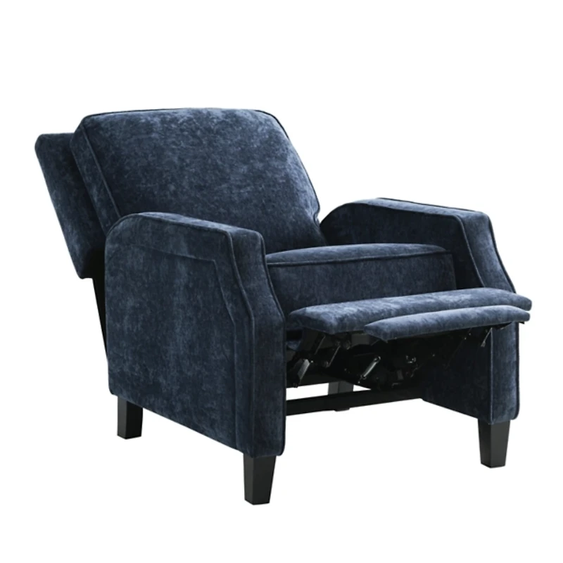 Navy Upholstered Serra Push Back Recliner