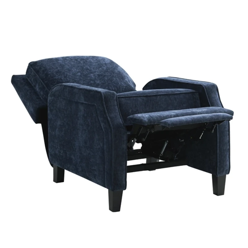 Navy Upholstered Serra Push Back Recliner