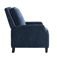 Navy Upholstered Serra Push Back Recliner