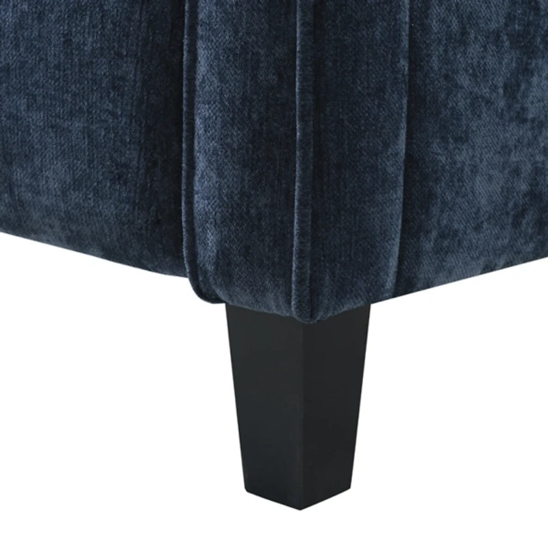 Navy Upholstered Serra Push Back Recliner