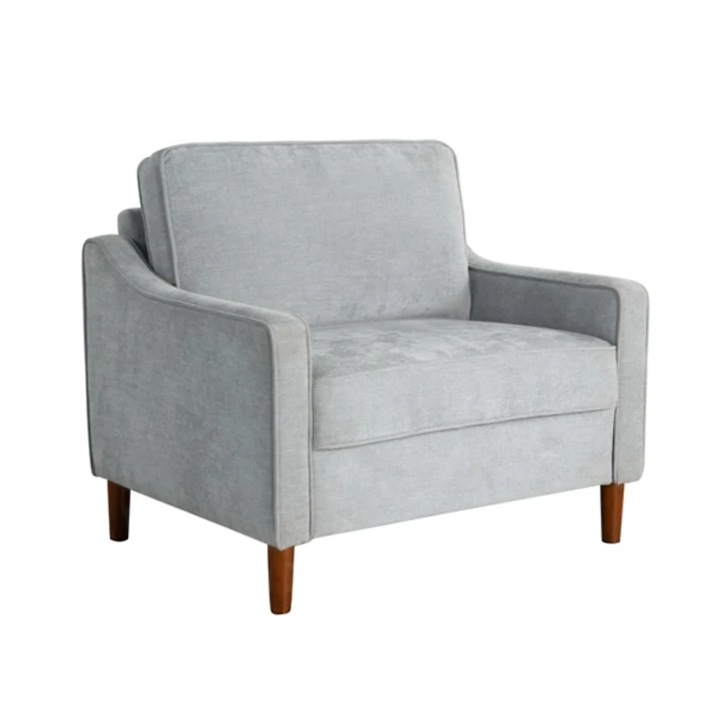 Light Gray Upholstered Spokane Wide Accent Chair