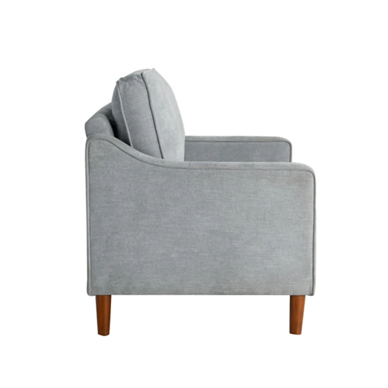 Light Gray Upholstered Spokane Wide Accent Chair