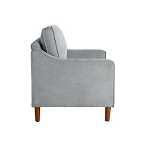 Light Gray Upholstered Spokane Wide Accent Chair