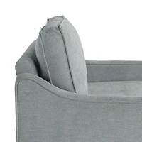Light Gray Upholstered Spokane Wide Accent Chair
