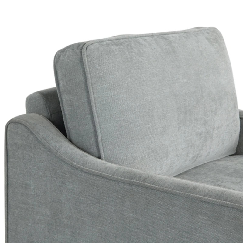 Light Gray Upholstered Spokane Wide Accent Chair
