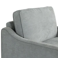 Light Gray Upholstered Spokane Wide Accent Chair