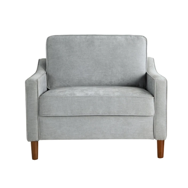 Light Gray Upholstered Spokane Wide Accent Chair