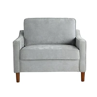 Light Gray Upholstered Spokane Wide Accent Chair