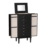 Black 7-Drawer Mekia Jewelry Armoire