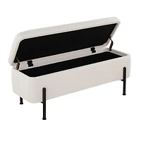 Ivory Upholstered Daniella Storage Bench