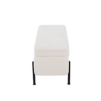 Ivory Upholstered Daniella Storage Bench