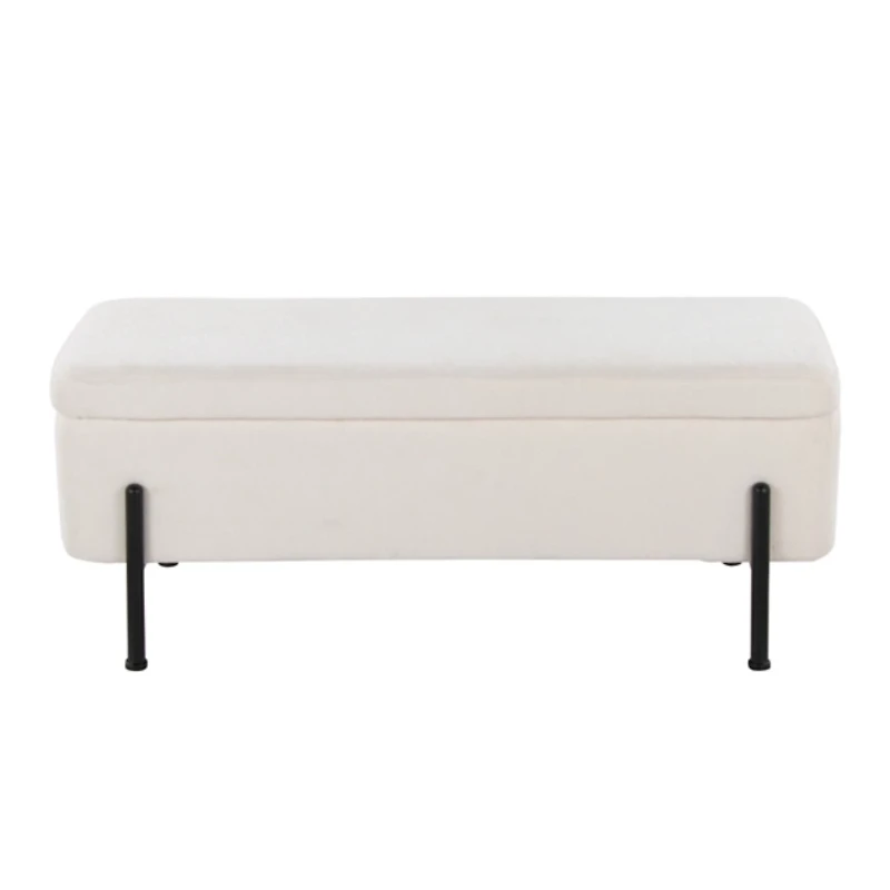 Ivory Upholstered Daniella Storage Bench
