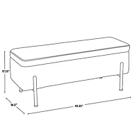Ivory Upholstered Daniella Storage Bench