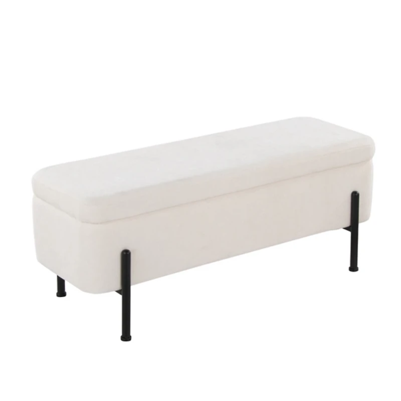 Ivory Upholstered Daniella Storage Bench