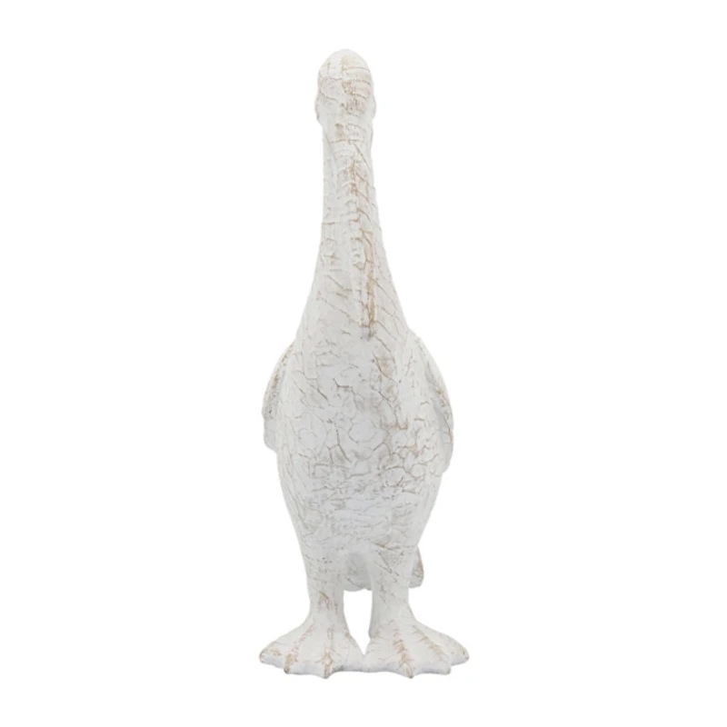 White Washed Standing Pelican Figurine