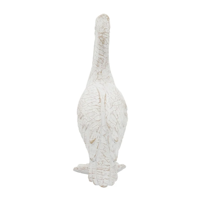 White Washed Standing Pelican Figurine