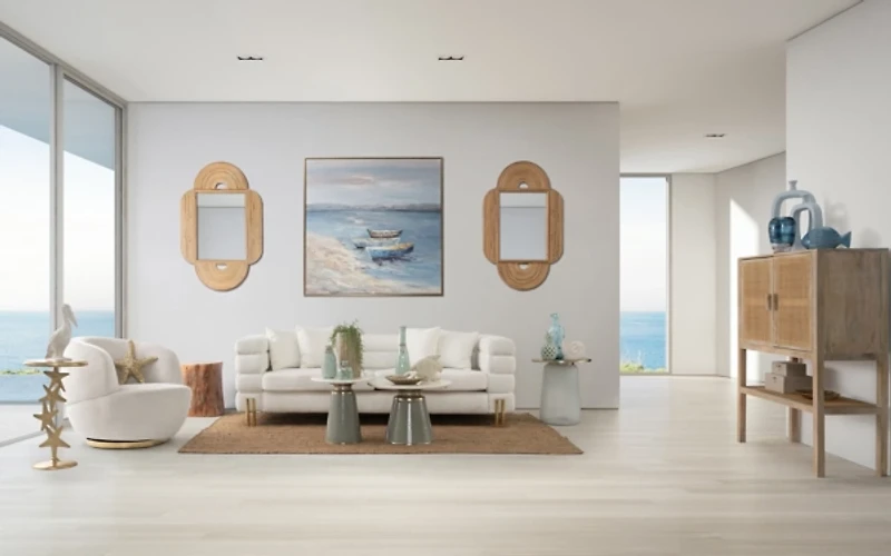 White Washed Standing Pelican Figurine