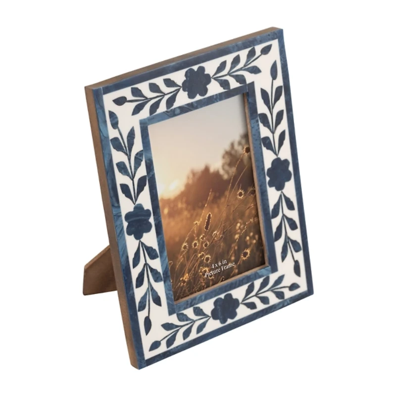 Blue and White Floral Picture Frame