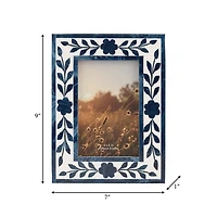Blue and White Floral Picture Frame