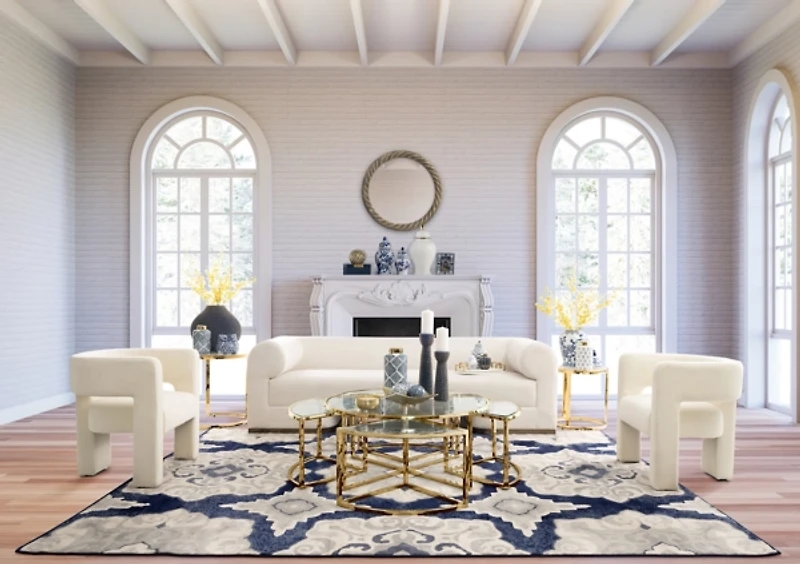 Blue and White Floral Picture Frame