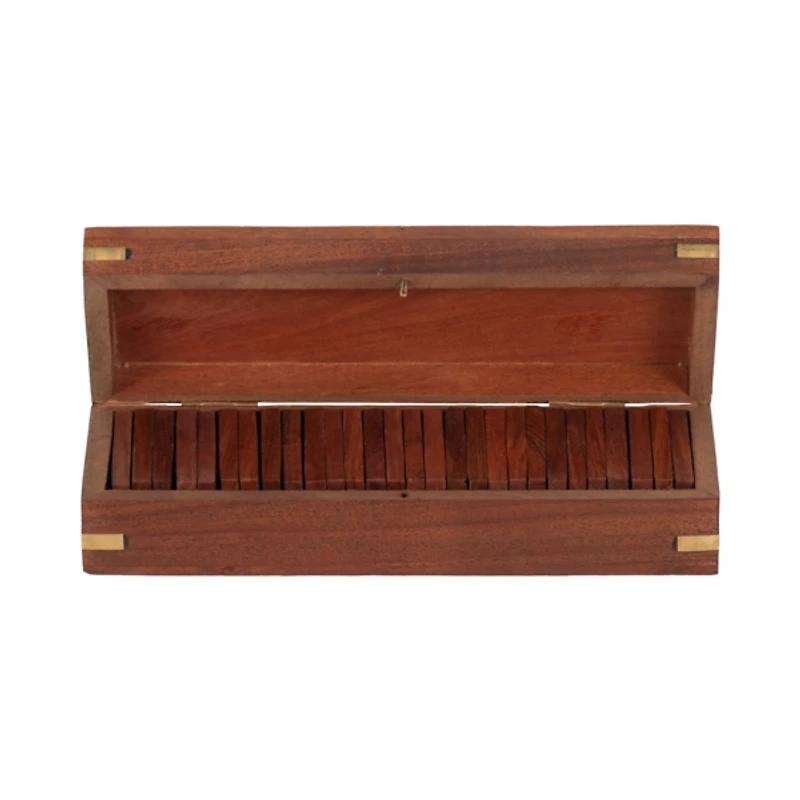 Brown Wood Dominos Box