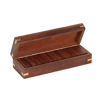Brown Wood Dominos Box