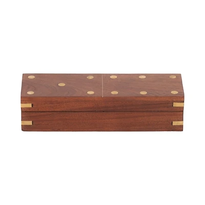 Brown Wood Dominos Box