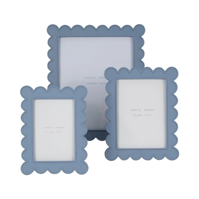Blue Scalloped Picture Frame