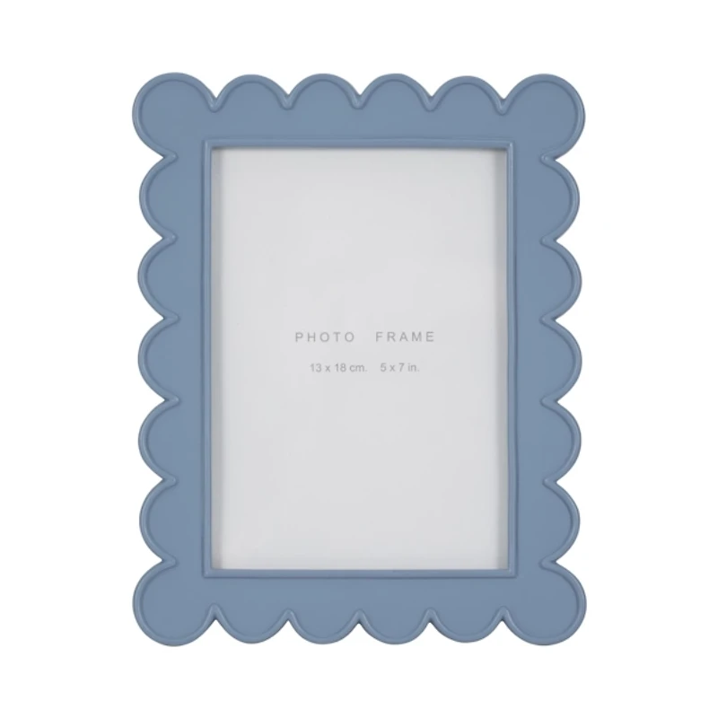 Blue Scalloped Picture Frame