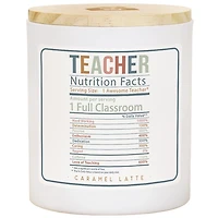 Teacher Nutrition Facts Caramel Latte Jar Candle