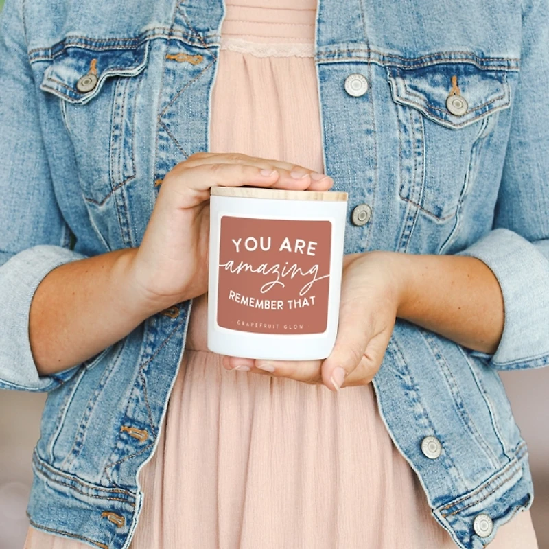 You are Amazing Grapefruit Glow Jar Candle