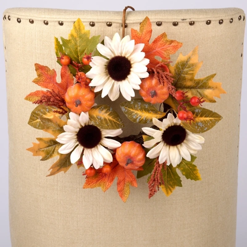 Mini Sunflower Rattan Pumpkin Wreath