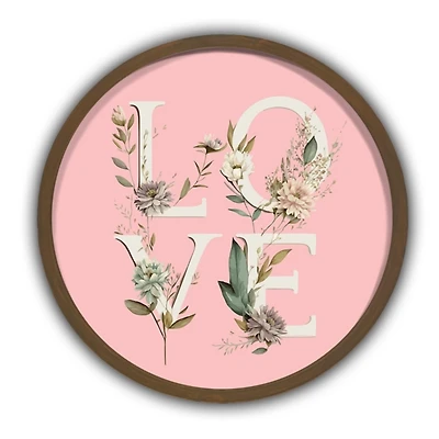 Pink Botanical Love Framed Wall Plaque