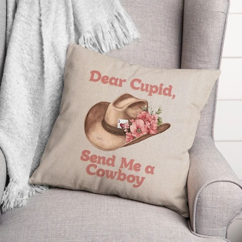 Cupid Send Me a Cowboy Indoor/Outdoor Pillow