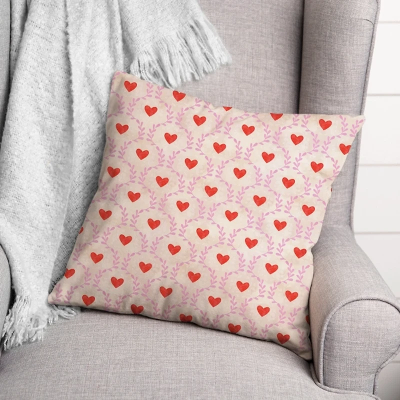 Scallop Heart Pattern Indoor/Outdoor Pillow