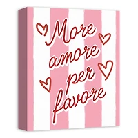 More Amore Per Favore Striped Canvas Art Print