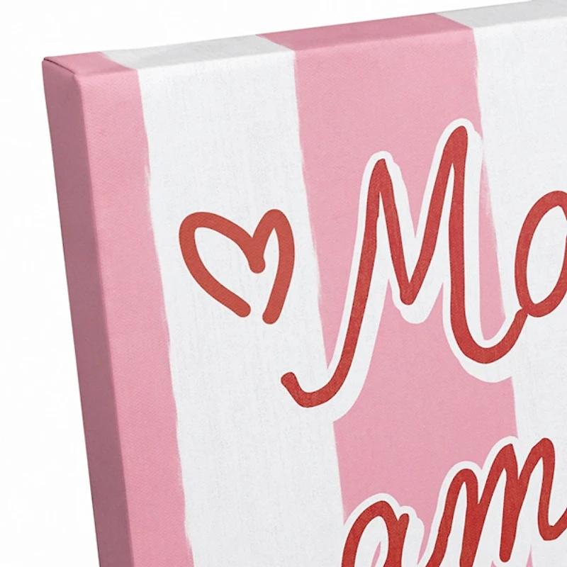 More Amore Per Favore Striped Canvas Art Print