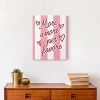 More Amore Per Favore Striped Canvas Art Print