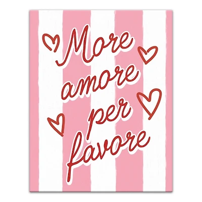 More Amore Per Favore Striped Canvas Art Print
