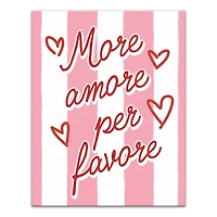 More Amore Per Favore Striped Canvas Art Print