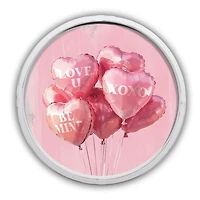 Heart Balloons Round Framed Wall Plaque