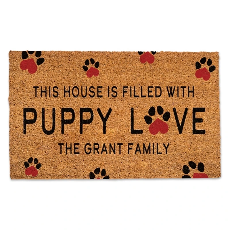 Personalized Puppy Love House Doormat