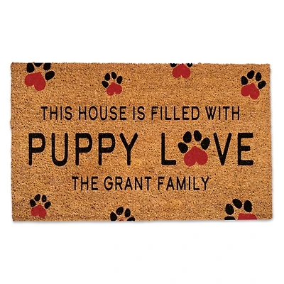 Personalized Puppy Love House Doormat