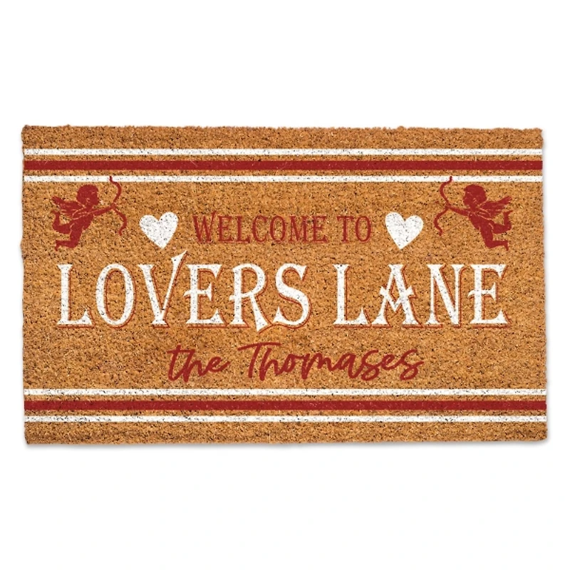 Personalized Welcome to Lovers Lane Doormat