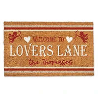 Personalized Welcome to Lovers Lane Doormat