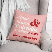 Personalized Hugs & Kisses Valentine Pillow