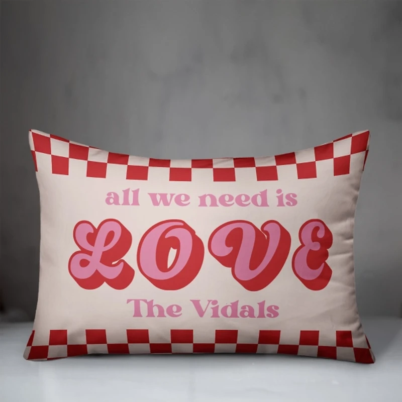 Personalized All We Need Is Love Lumbar Pillow