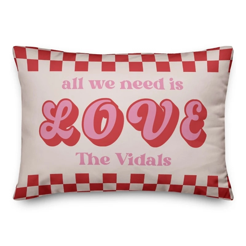 Personalized All We Need Is Love Lumbar Pillow