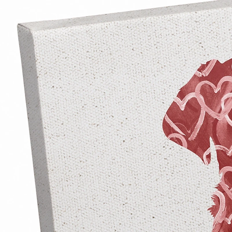 Personalized Four Paws Valentine Canvas Art Print