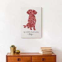 Personalized Four Paws Valentine Canvas Art Print